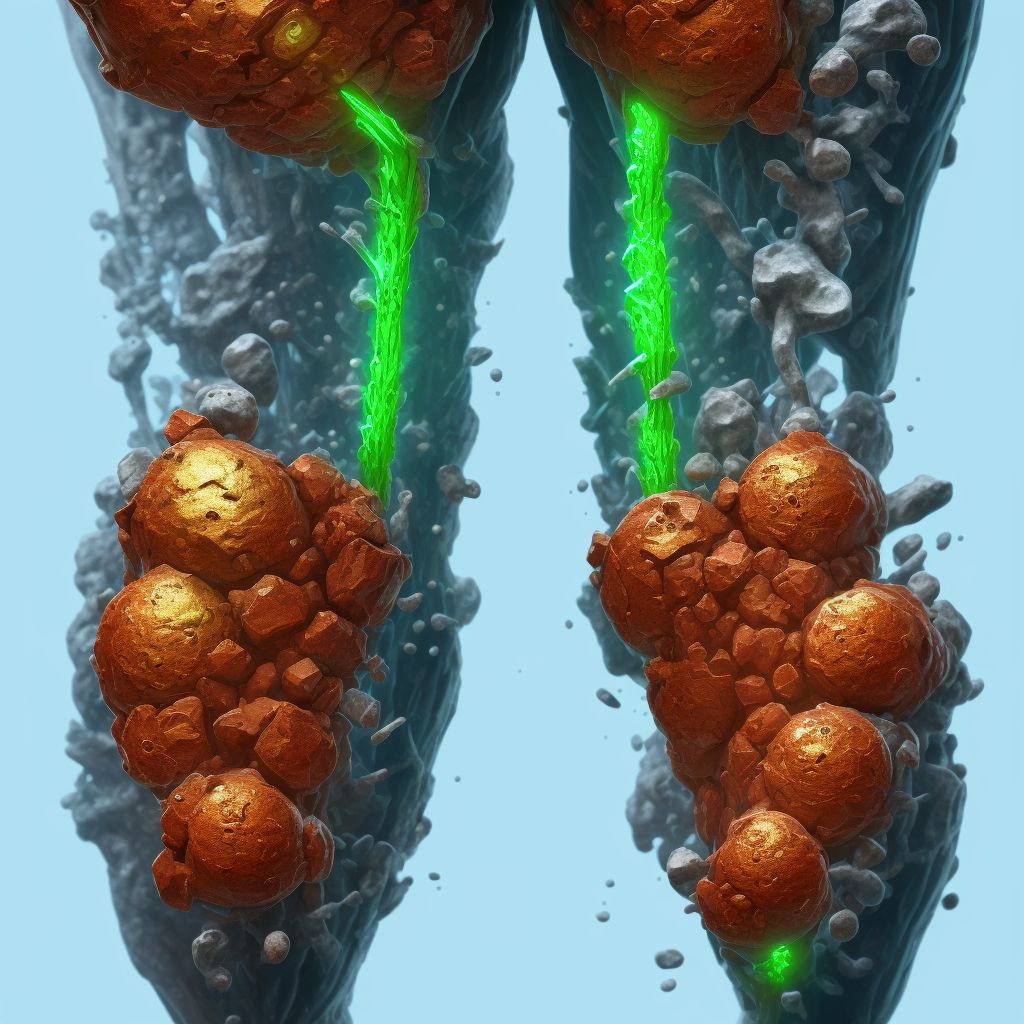 Corrosion of first degree of unspecified lower leg, sequela digital illustration