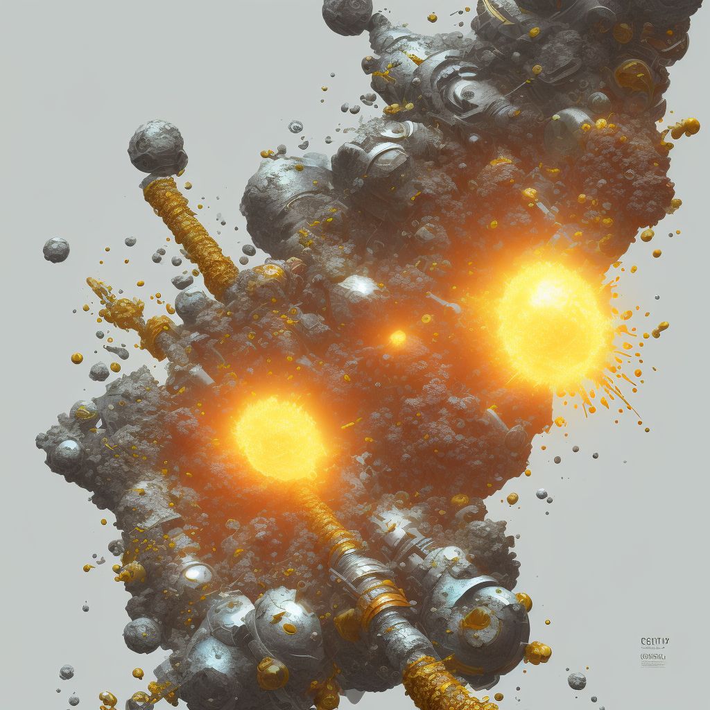 Corrosion of second degree of right lower leg, sequela digital illustration