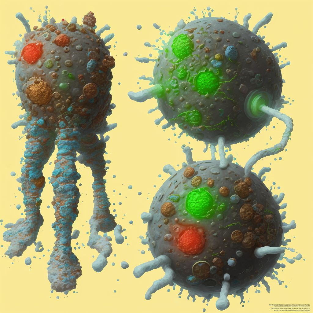 Corrosion of second degree of unspecified lower leg, sequela digital illustration