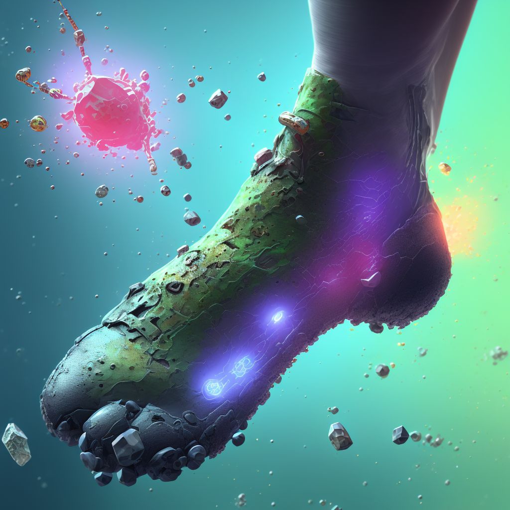 Corrosion of unspecified degree of left ankle, sequela digital illustration