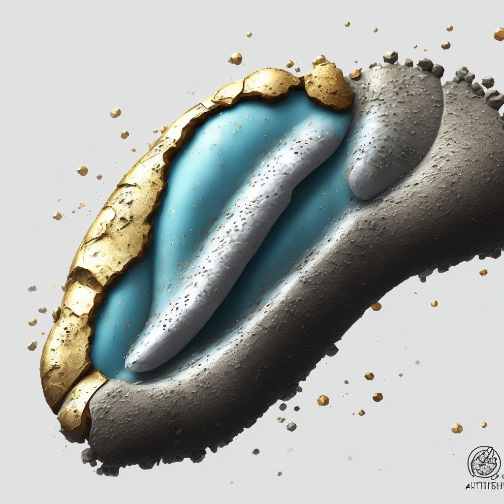 Corrosion of unspecified degree of right toe(s) (nail), sequela digital illustration