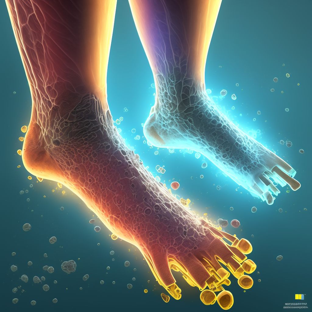 Corrosion of unspecified degree of multiple sites of right ankle and foot, sequela digital illustration