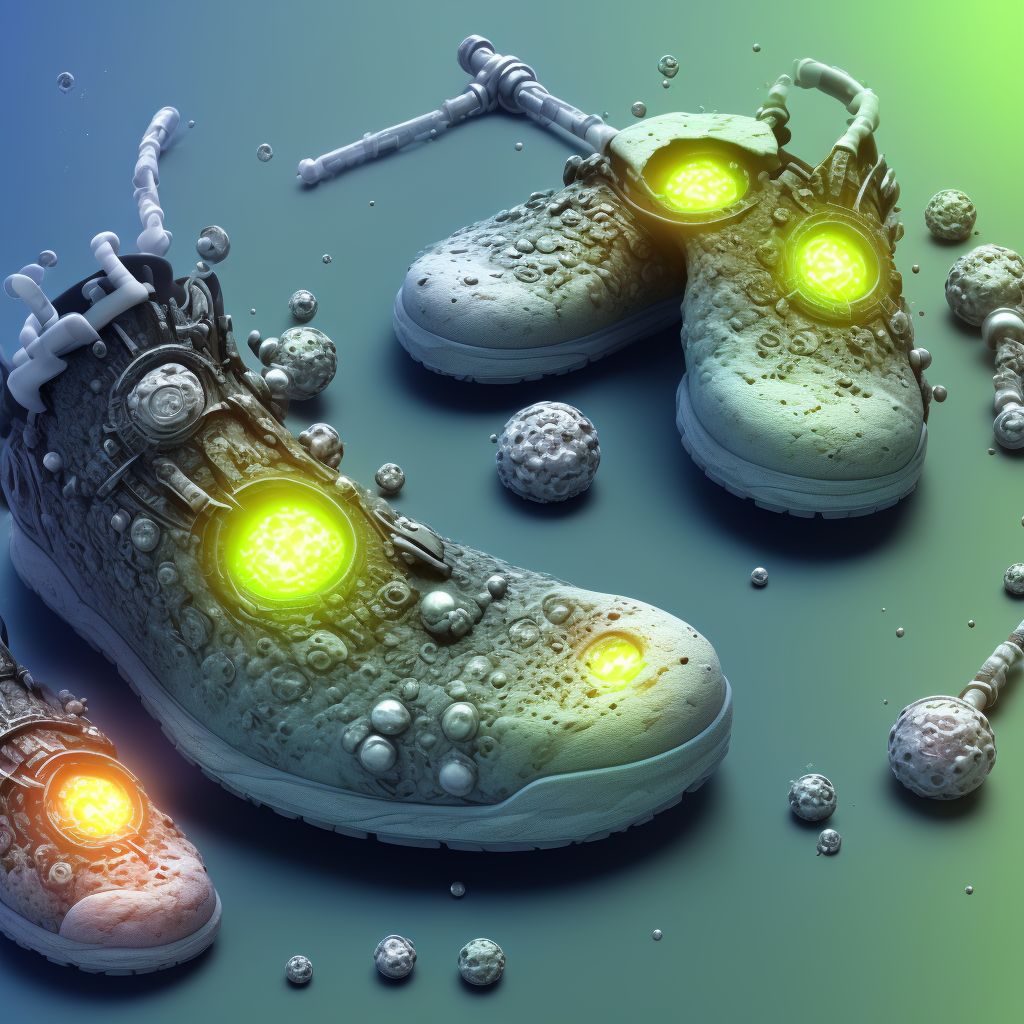 Corrosion of unspecified degree of multiple sites of left ankle and foot, sequela digital illustration