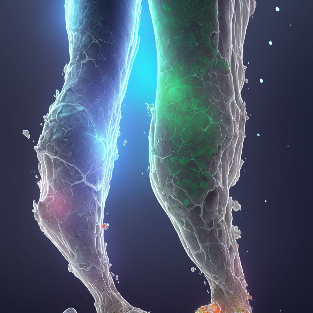 Corrosion of first degree of left ankle, sequela digital illustration