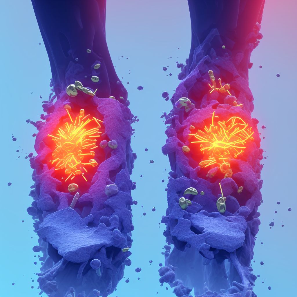 Corrosion of first degree of multiple sites of left ankle and foot, initial encounter digital illustration