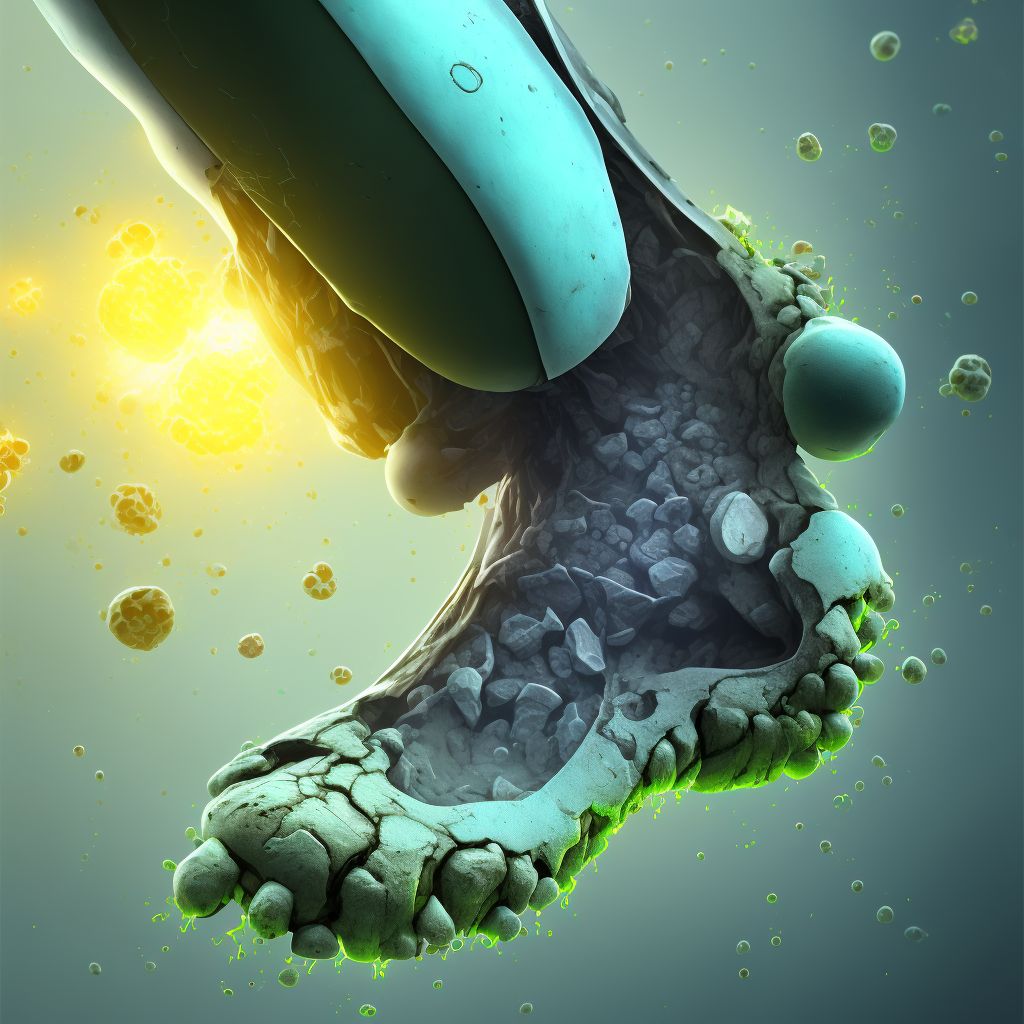 Corrosion of second degree of unspecified foot, sequela digital illustration