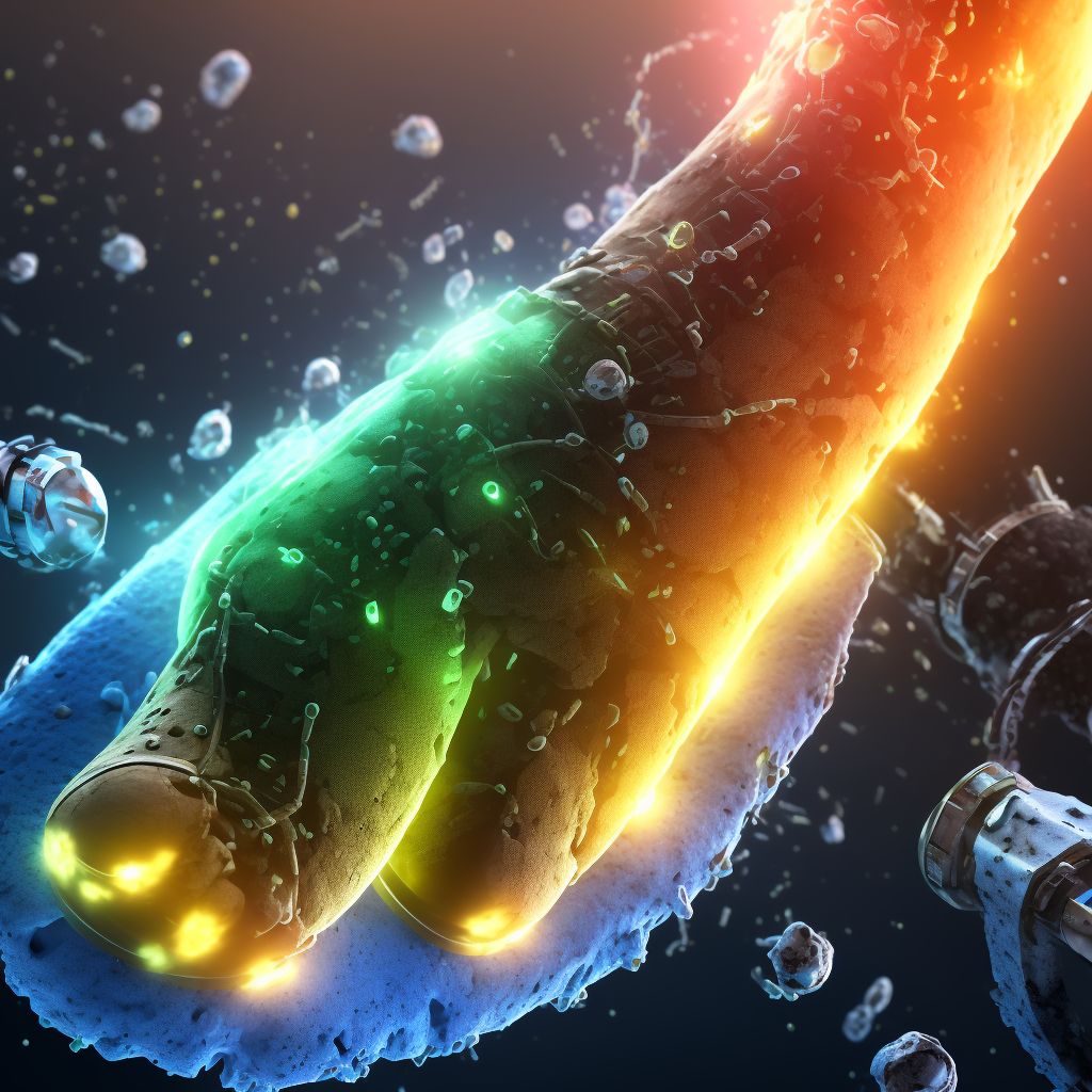 Corrosion of second degree of right ankle and foot, initial encounter digital illustration