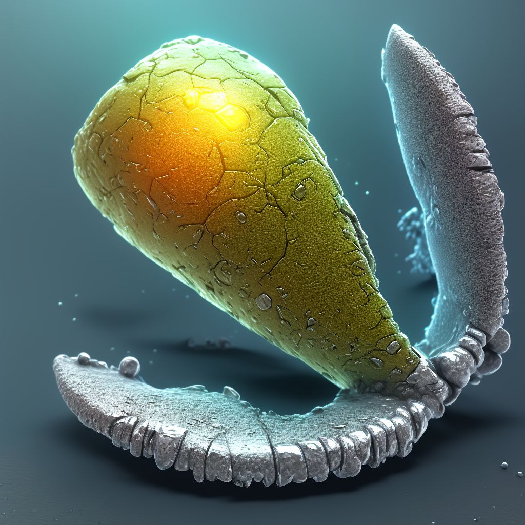 Corrosion of third degree of unspecified toe(s) (nail), subsequent encounter digital illustration