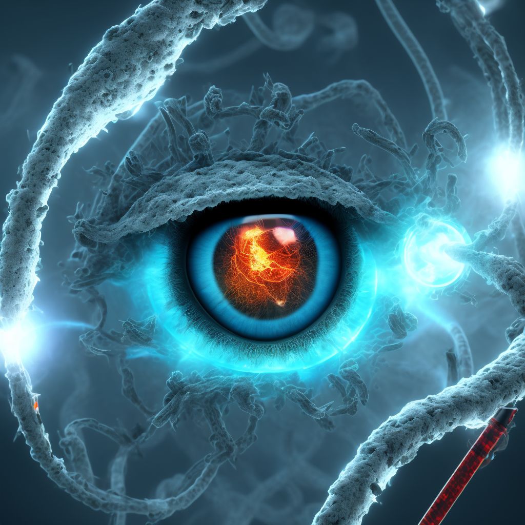 Burn of cornea and conjunctival sac, unspecified eye, initial encounter digital illustration