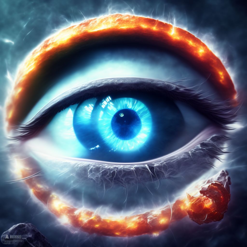 Burn of cornea and conjunctival sac, unspecified eye, sequela digital illustration