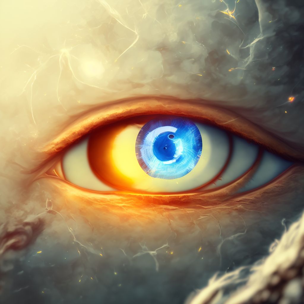 Burn of cornea and conjunctival sac, left eye, initial encounter digital illustration