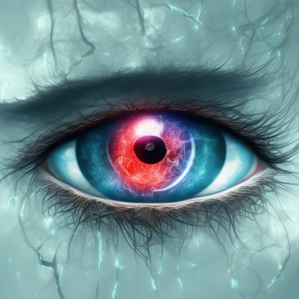 Burn of cornea and conjunctival sac, left eye, subsequent encounter digital illustration