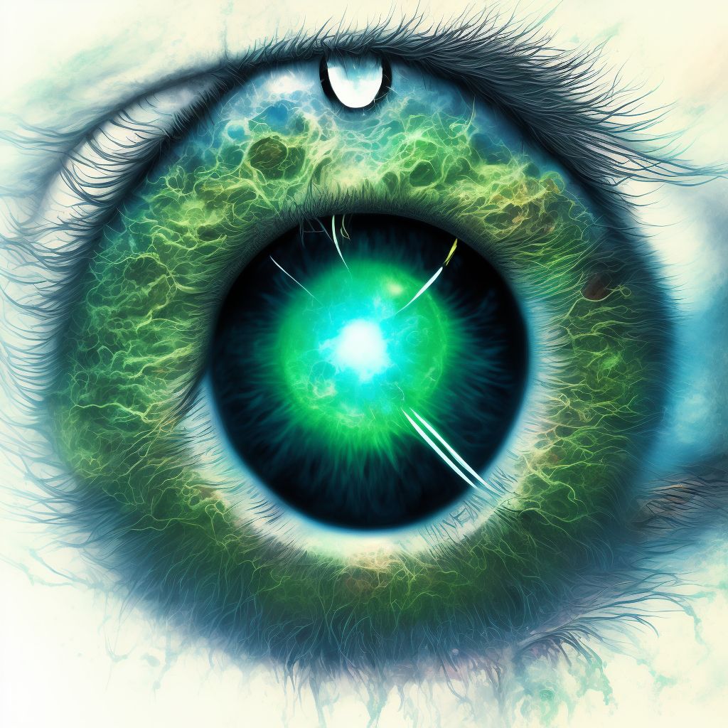 Burns of other specified parts of right eye and adnexa, subsequent encounter digital illustration