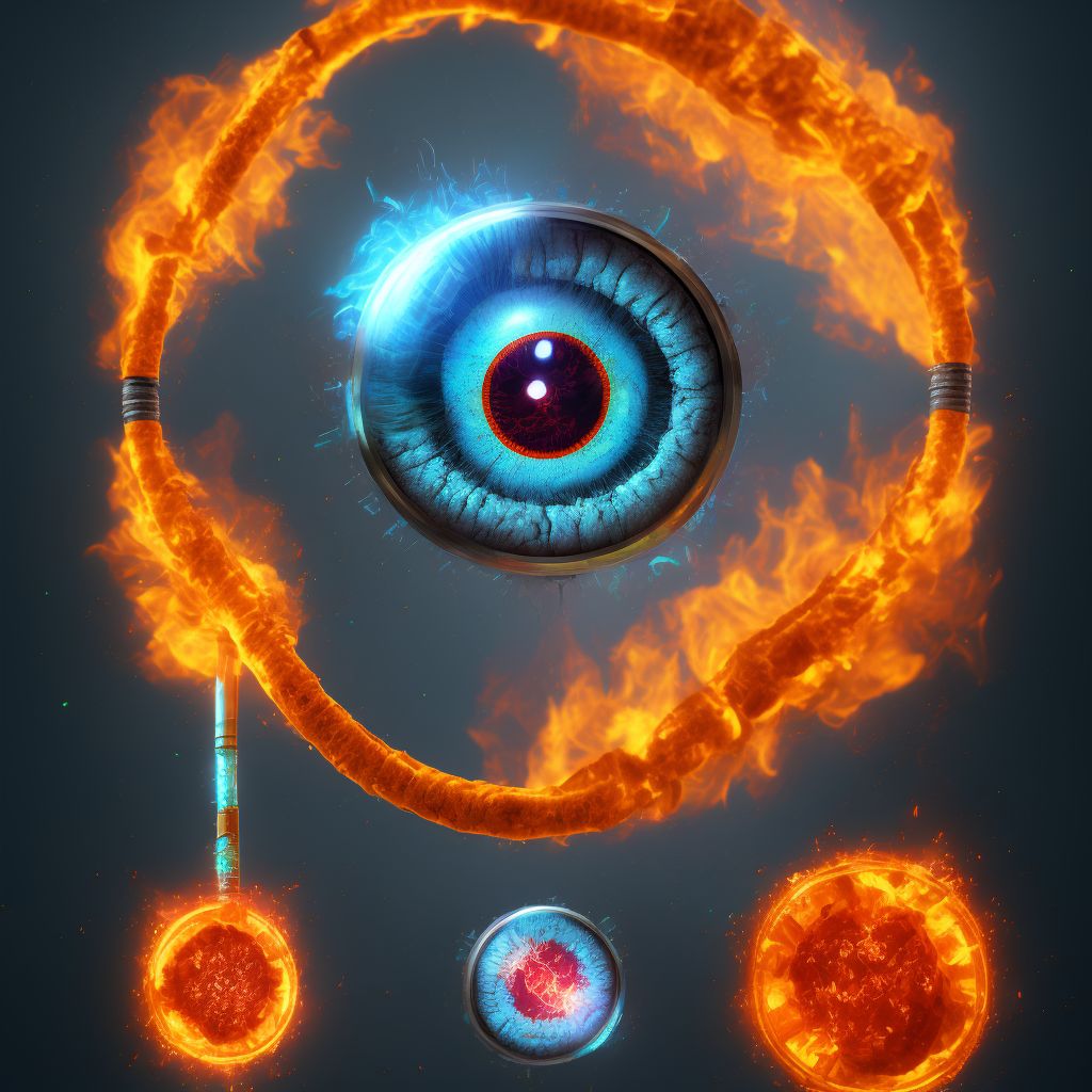 Burn of left eye and adnexa, part unspecified, sequela digital illustration