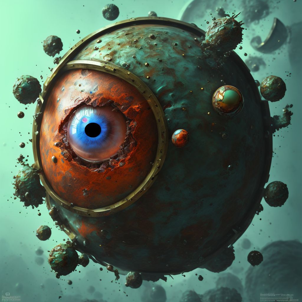 Corrosion with resulting rupture and destruction of unspecified eyeball, initial encounter digital illustration