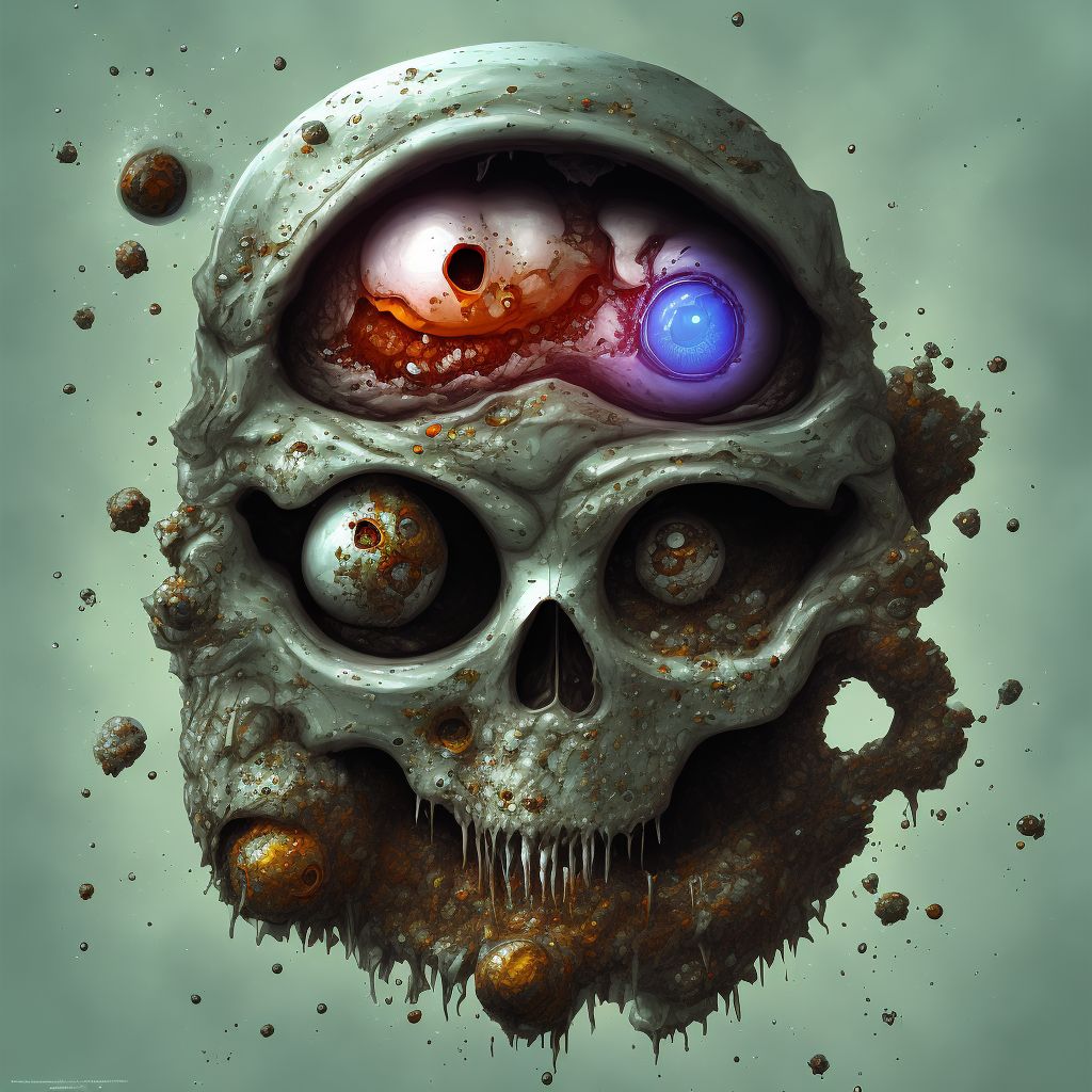 Corrosion with resulting rupture and destruction of left eyeball, subsequent encounter digital illustration