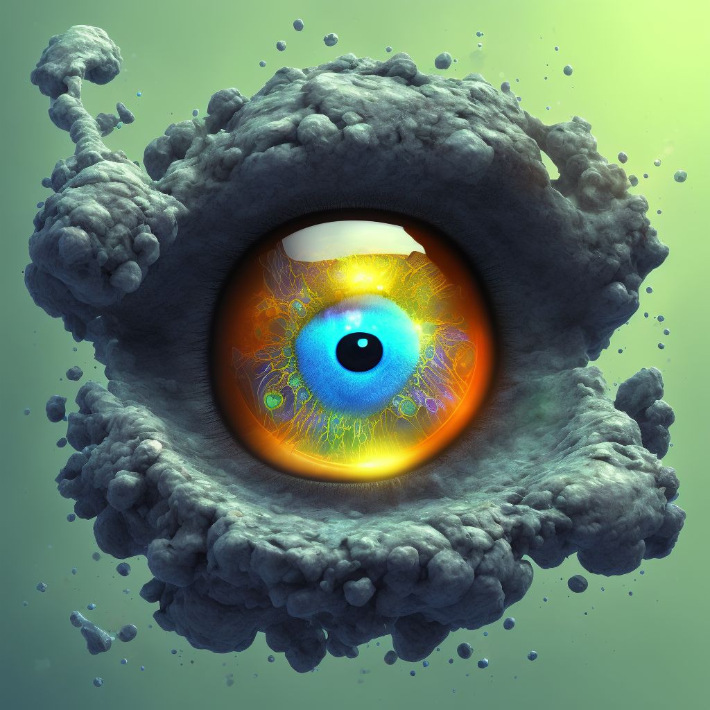 Corrosions of other specified parts of left eye and adnexa, subsequent encounter digital illustration