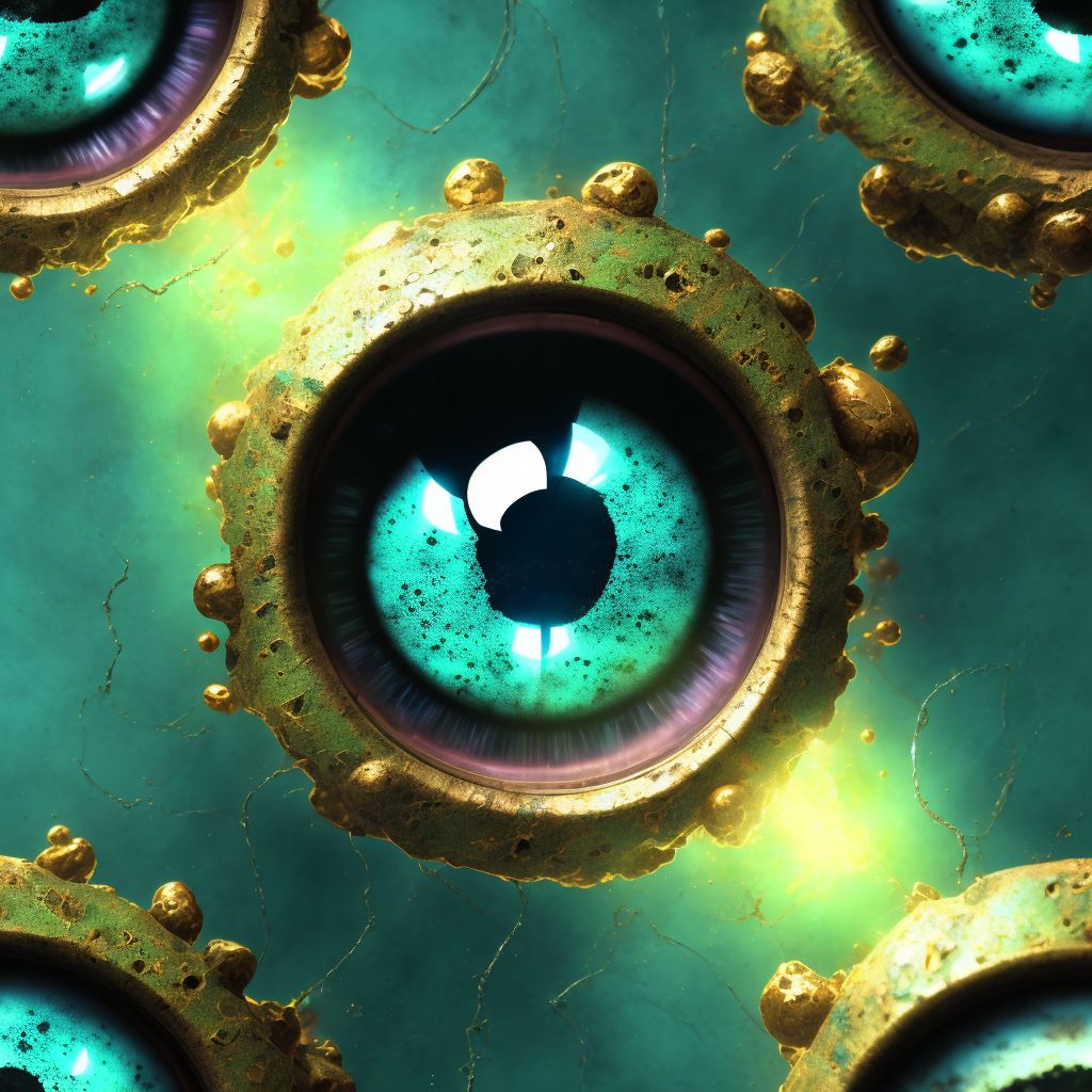 Corrosion of unspecified eye and adnexa, part unspecified, sequela digital illustration