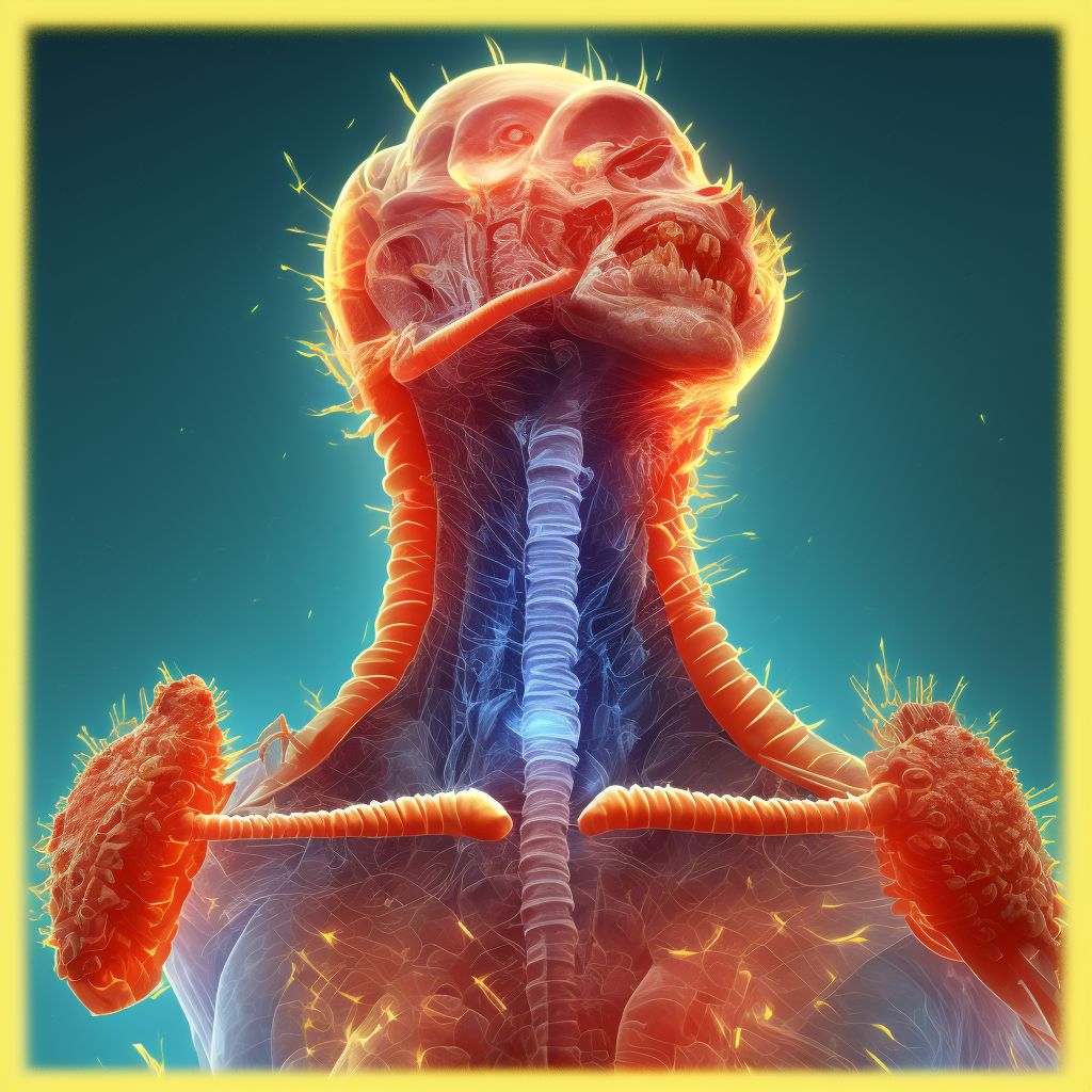 Burn of larynx and trachea, sequela digital illustration