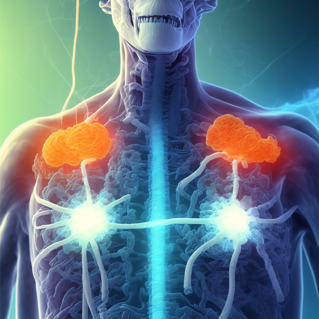 Burn of respiratory tract, part unspecified, sequela digital illustration