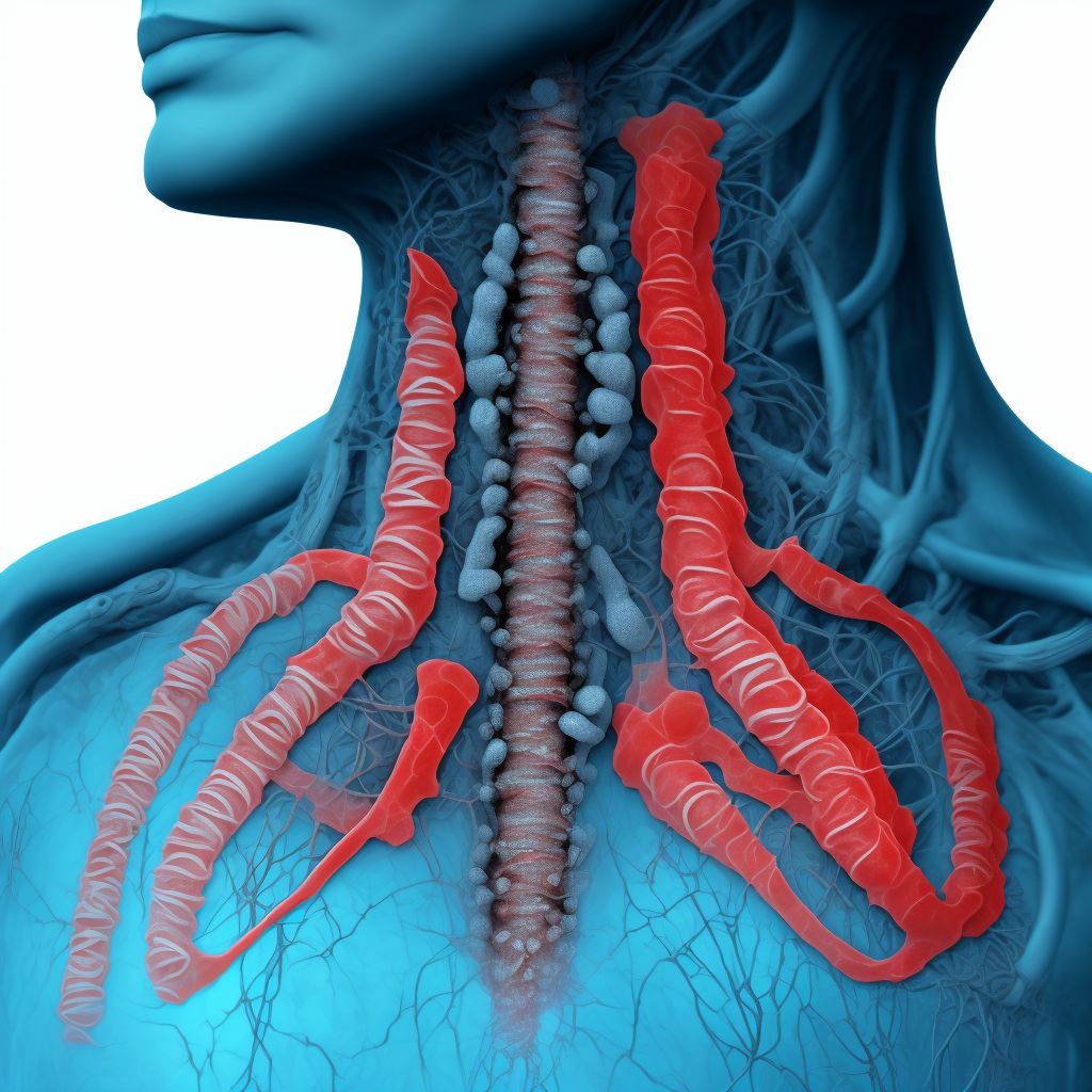 Corrosion of larynx and trachea, sequela digital illustration