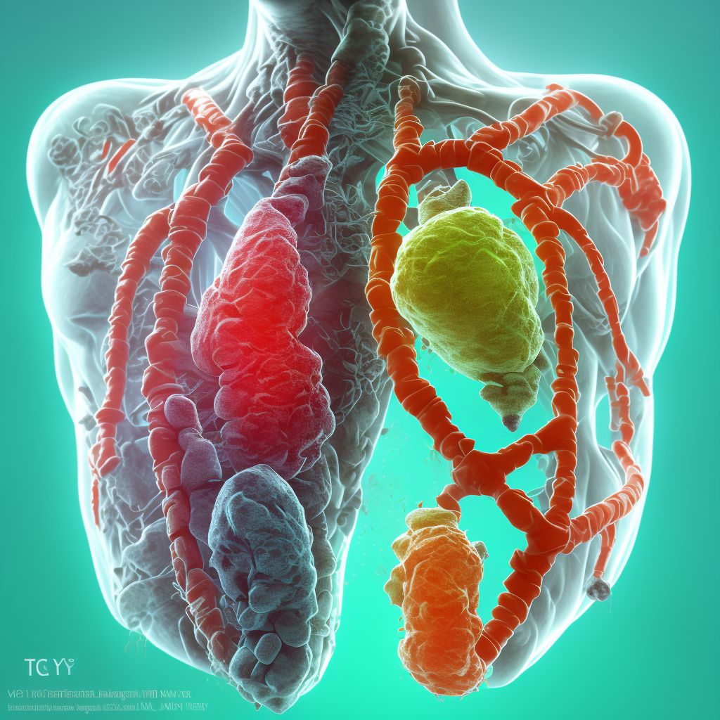 Corrosion involving larynx and trachea with lung, initial encounter digital illustration