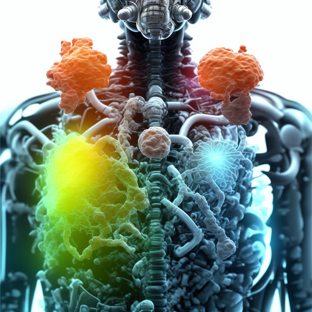 Corrosion of other parts of respiratory tract, subsequent encounter digital illustration