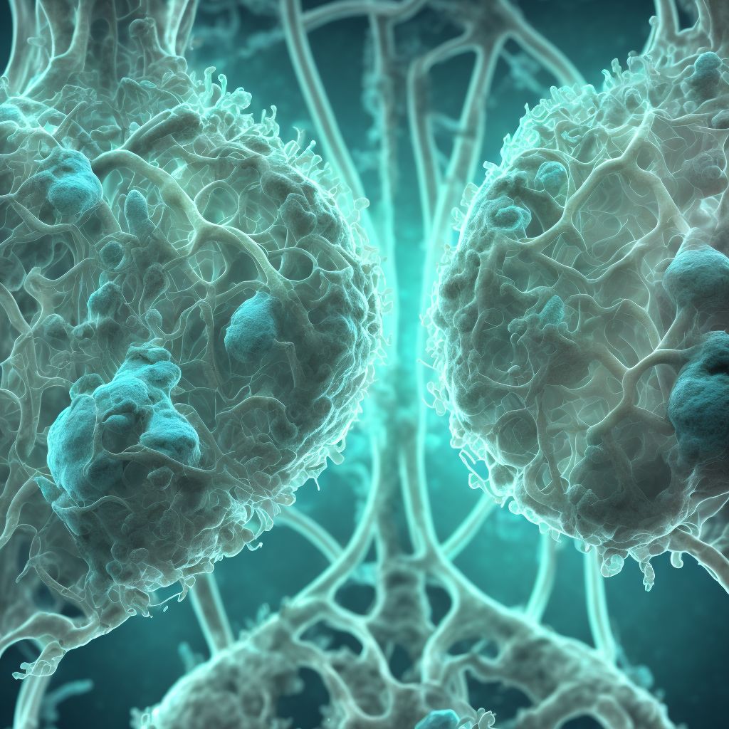 Corrosion of other parts of respiratory tract, sequela digital illustration