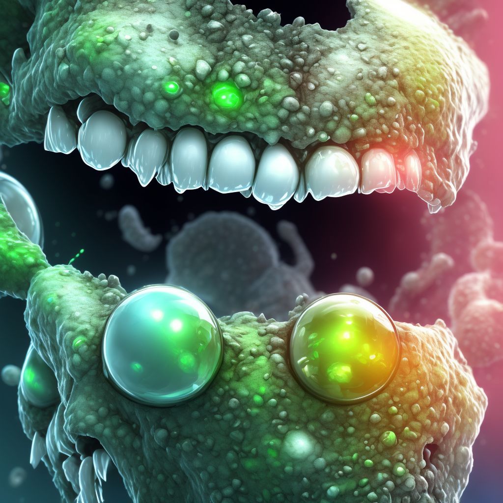 Corrosion of mouth and pharynx, subsequent encounter digital illustration