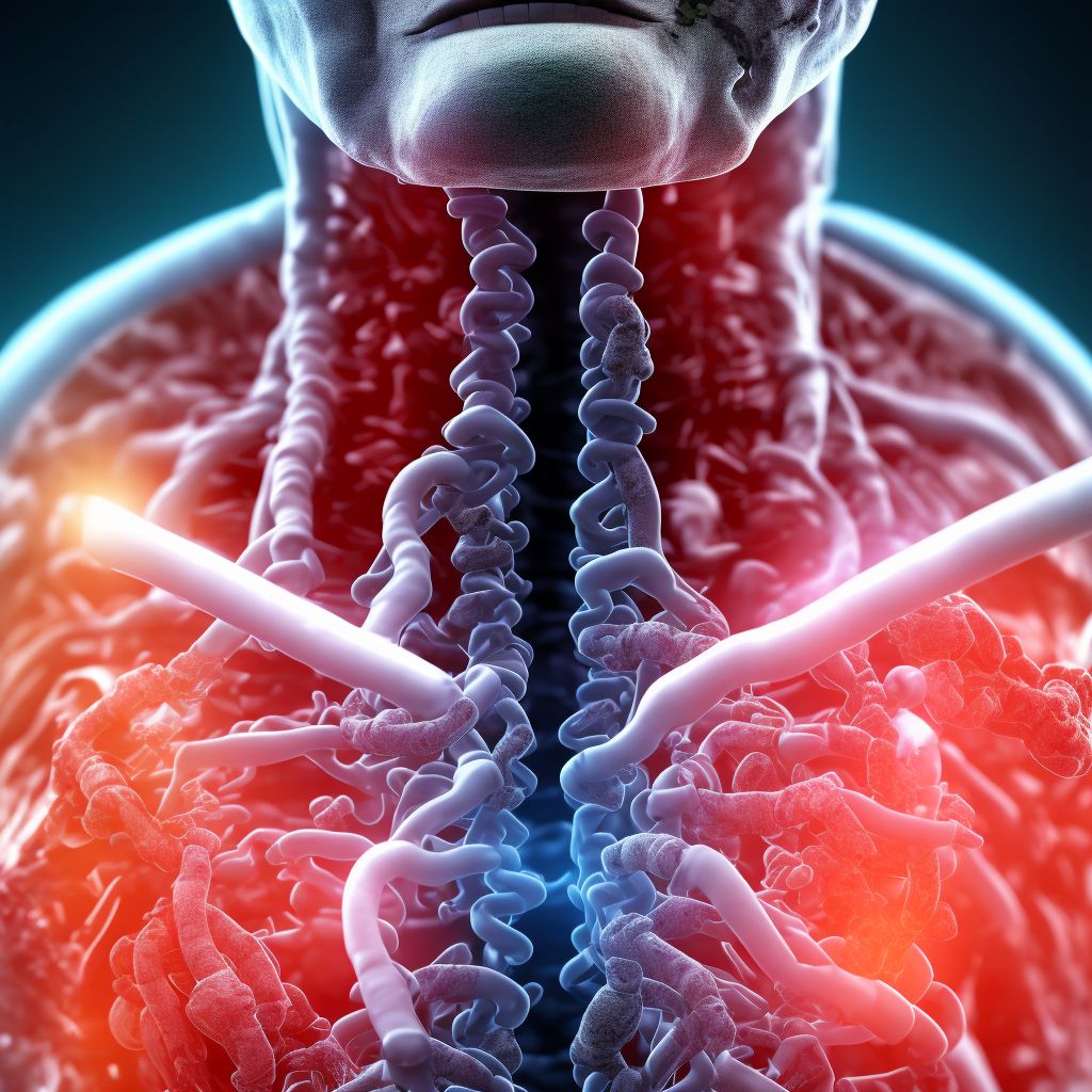 Corrosion of esophagus, initial encounter digital illustration