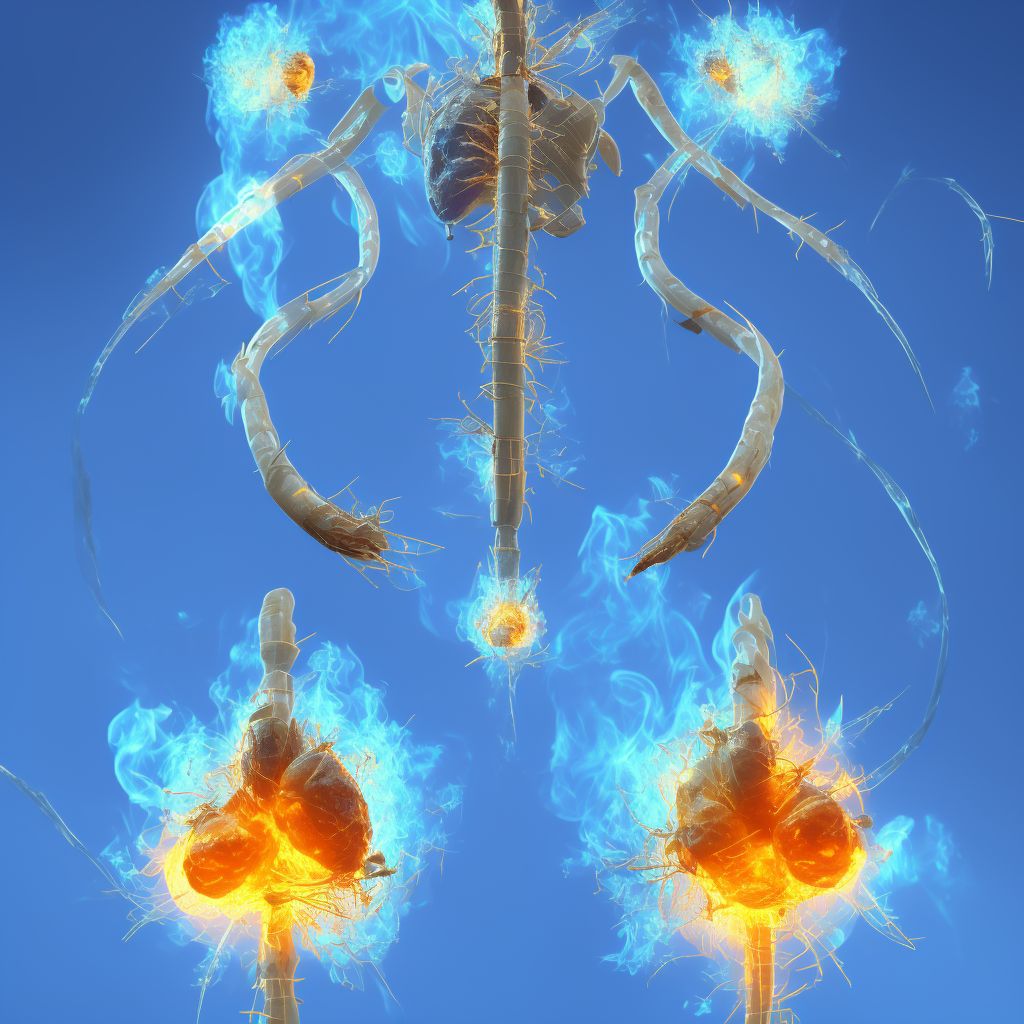 Burns involving 90% or more of body surface with 90% or more third degree burns digital illustration