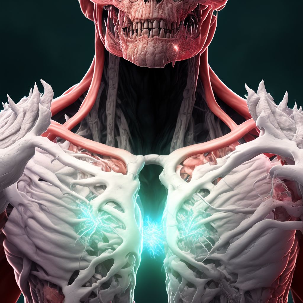 Superficial frostbite of thorax, initial encounter digital illustration