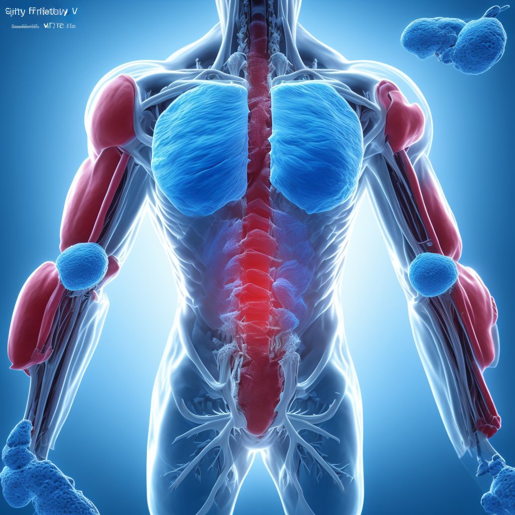 Superficial frostbite of abdominal wall, lower back and pelvis, sequela digital illustration