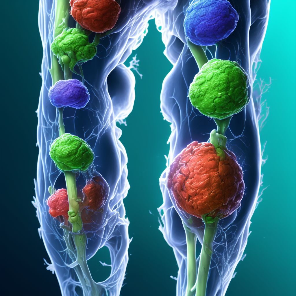 Superficial frostbite of unspecified knee and lower leg, sequela digital illustration