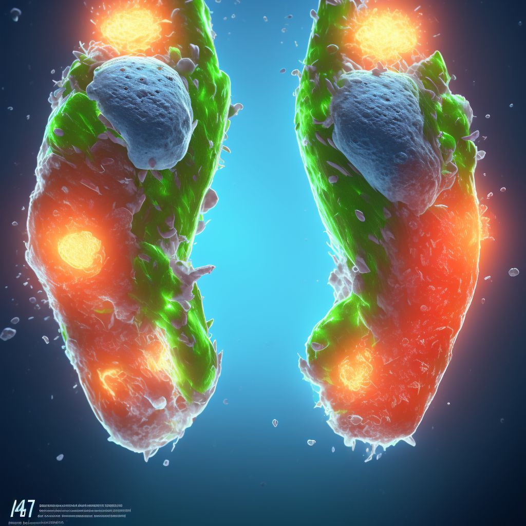 Superficial frostbite of left ankle, sequela digital illustration