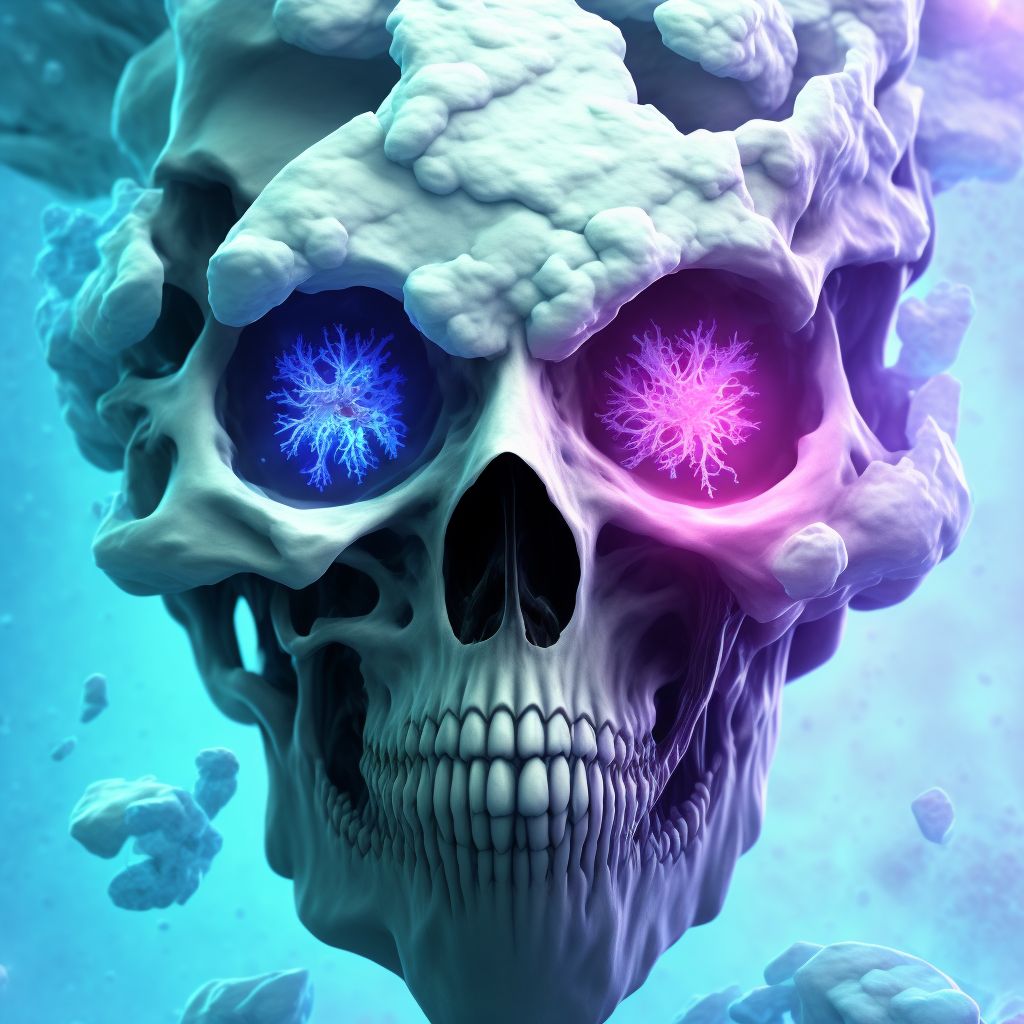 Frostbite with tissue necrosis of other part of head, initial encounter digital illustration