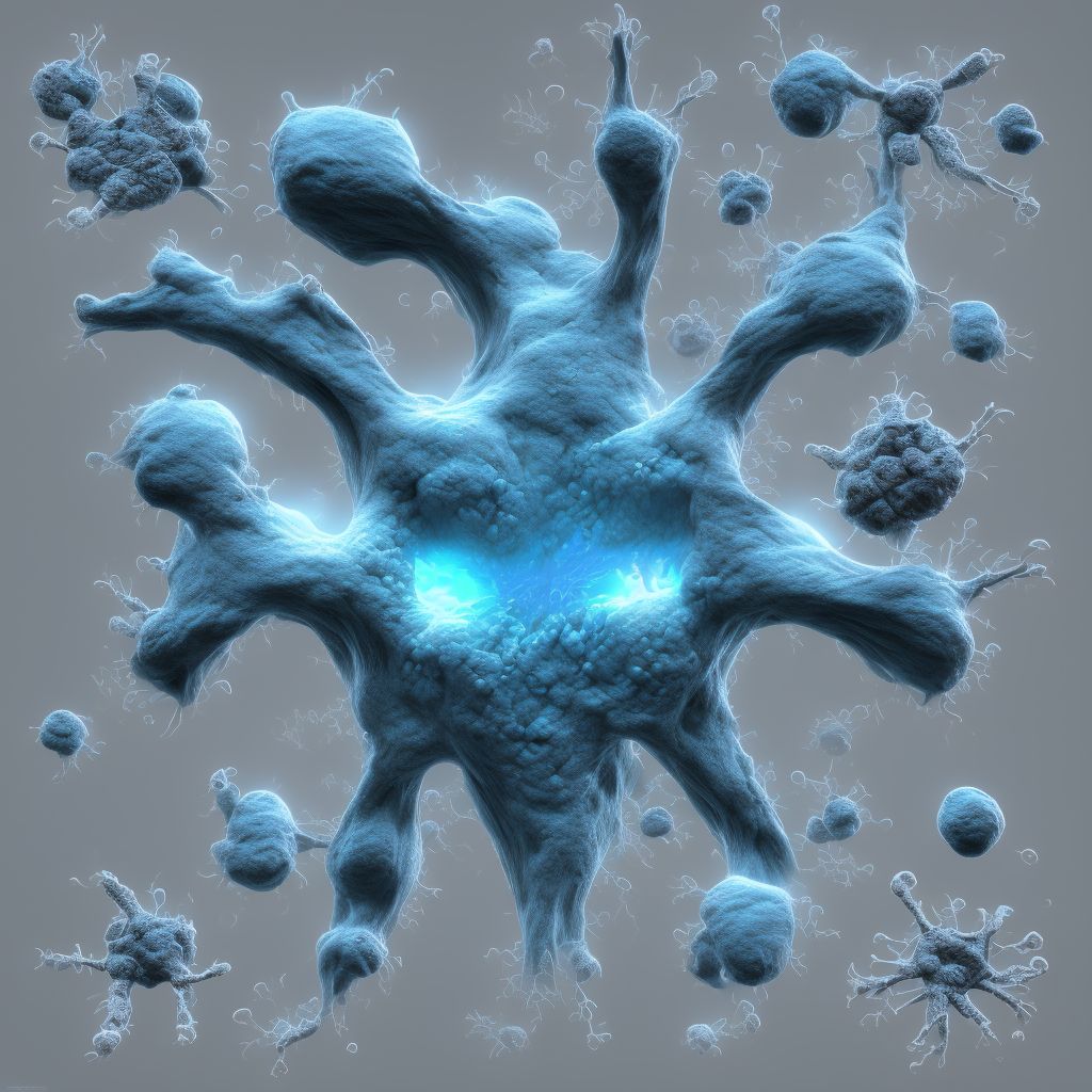 Frostbite with tissue necrosis of abdominal wall, lower back and pelvis, sequela digital illustration