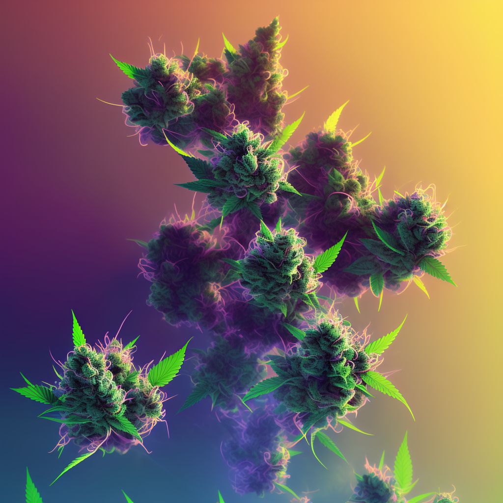 Poisoning by cannabis, accidental (unintentional), subsequent encounter digital illustration