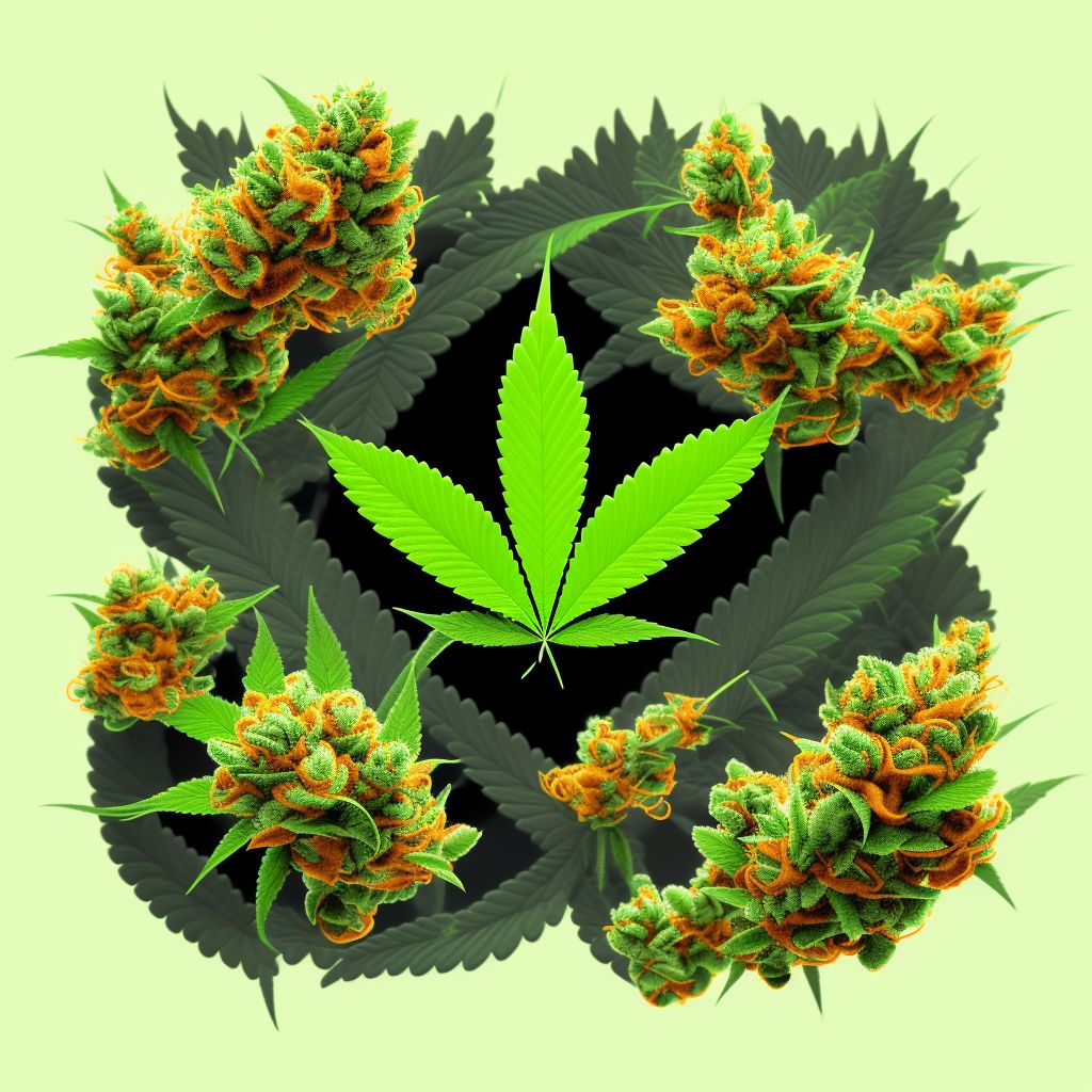 Underdosing of cannabis, initial encounter digital illustration