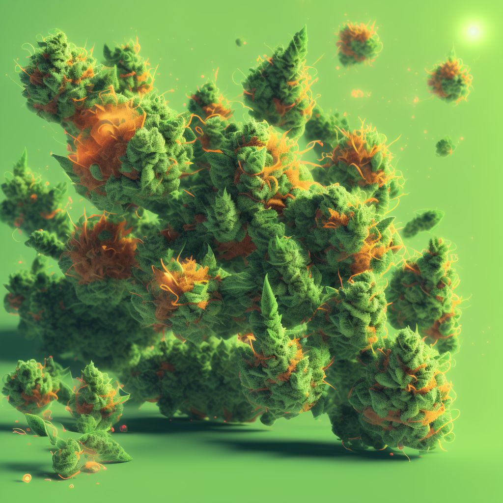 Poisoning by cannabis (derivatives), accidental (unintentional), sequela digital illustration