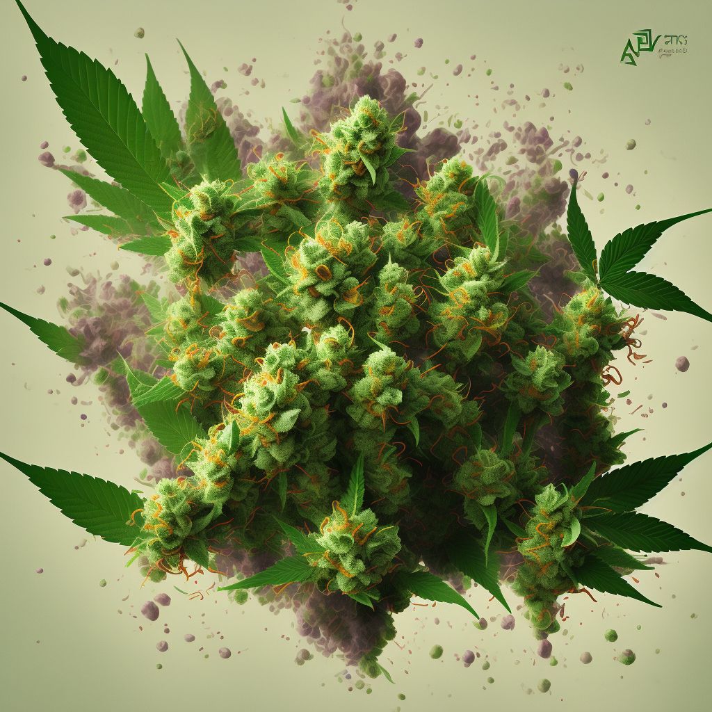 Poisoning by cannabis (derivatives), assault, subsequent encounter digital illustration