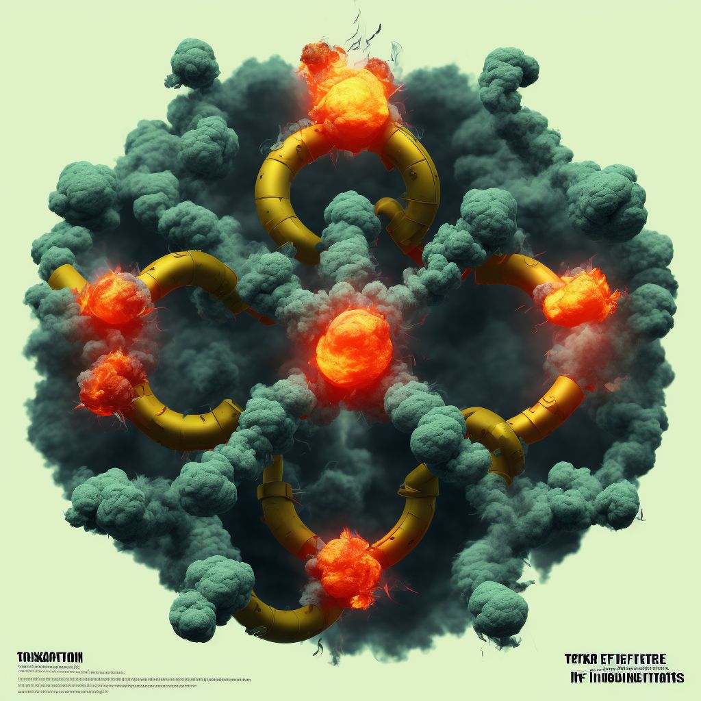 Toxic effect of smoke, intentional self-harm, initial encounter digital illustration