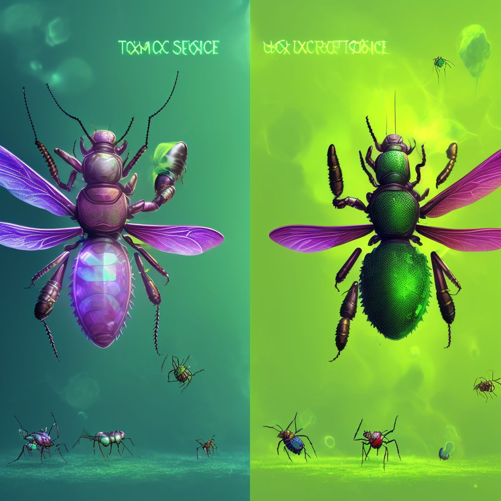 Toxic effect of other insecticides, intentional self-harm, sequela digital illustration