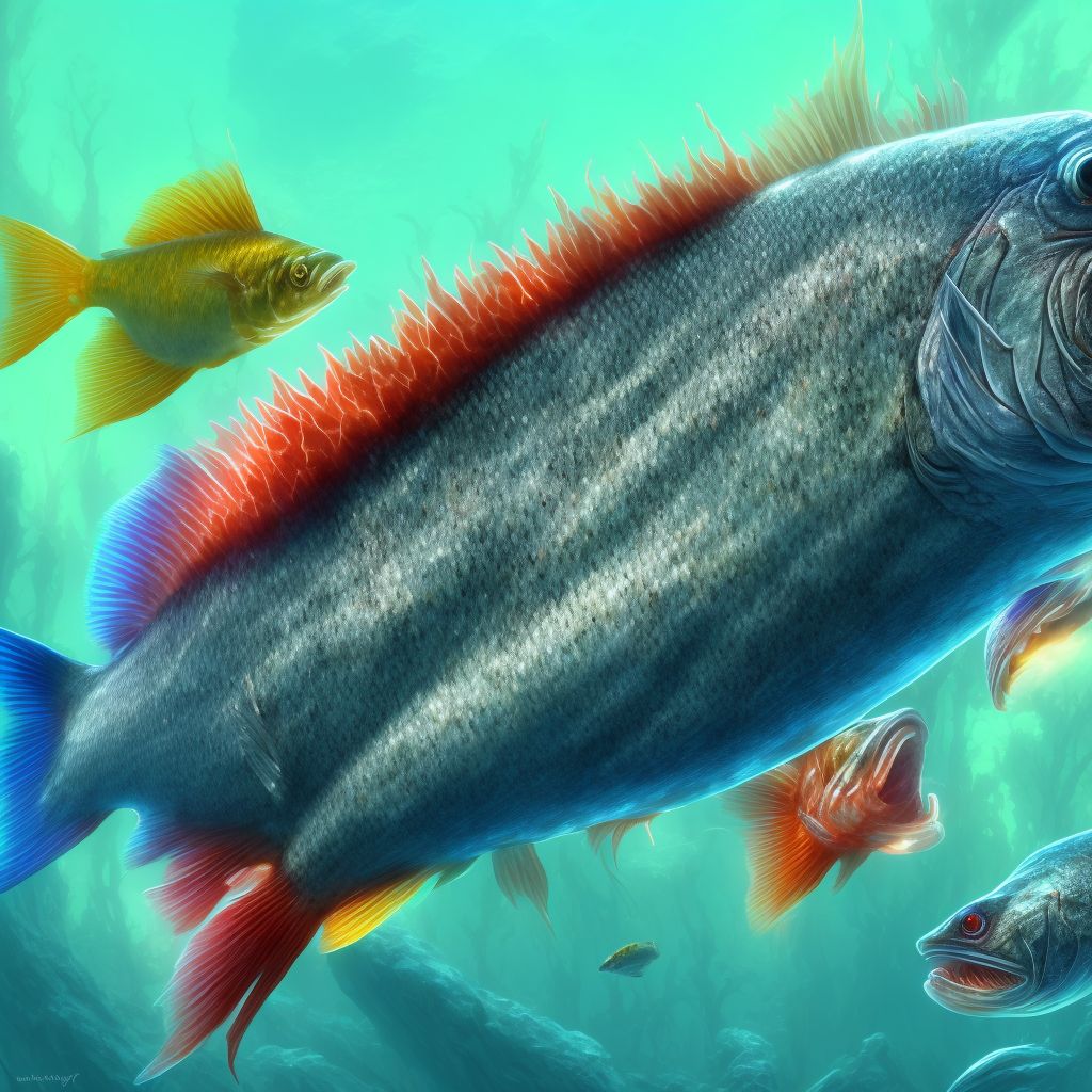 Ciguatera fish poisoning, undetermined, sequela digital illustration