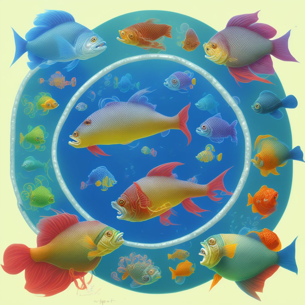 Other fish poisoning, undetermined, sequela digital illustration