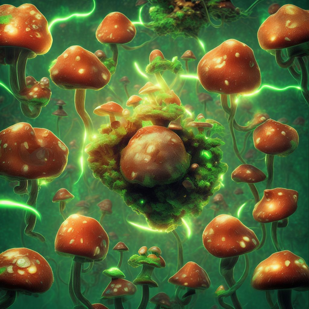 Toxic effect of ingested mushrooms, accidental (unintentional), sequela digital illustration