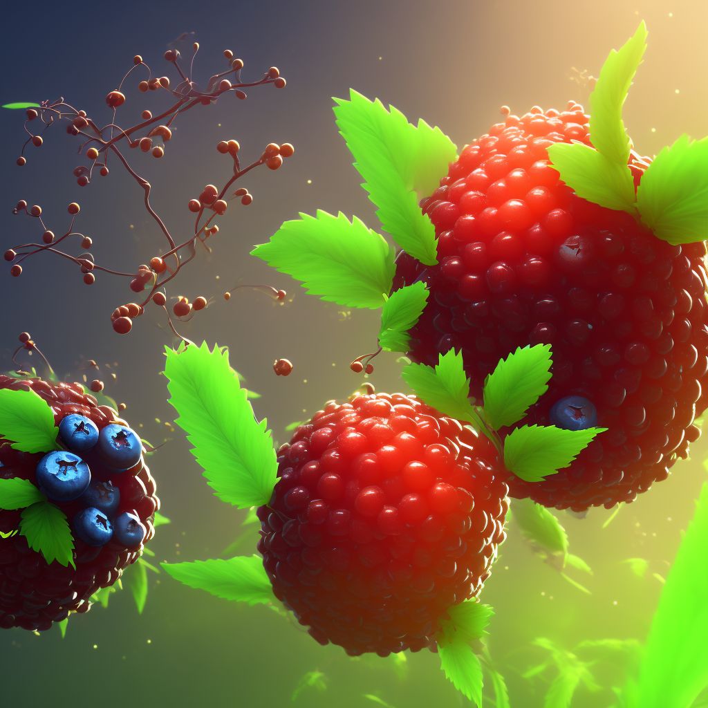 Toxic effect of ingested berries, undetermined, sequela digital illustration