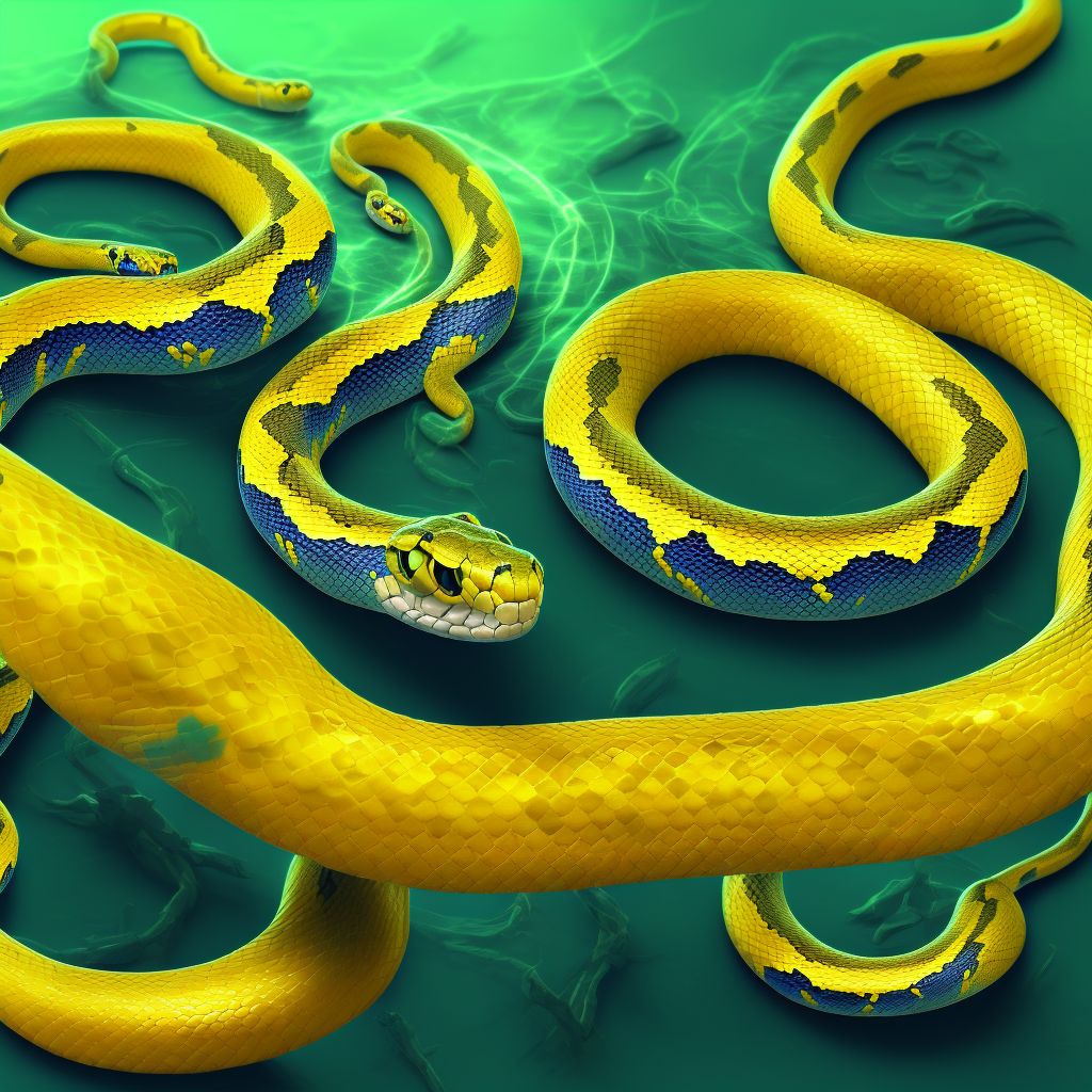 Toxic effect of unspecified snake venom, accidental (unintentional), subsequent encounter digital illustration