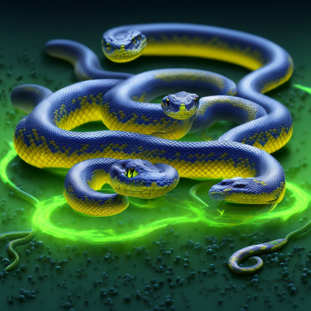 Toxic effect of unspecified snake venom, accidental (unintentional), sequela digital illustration