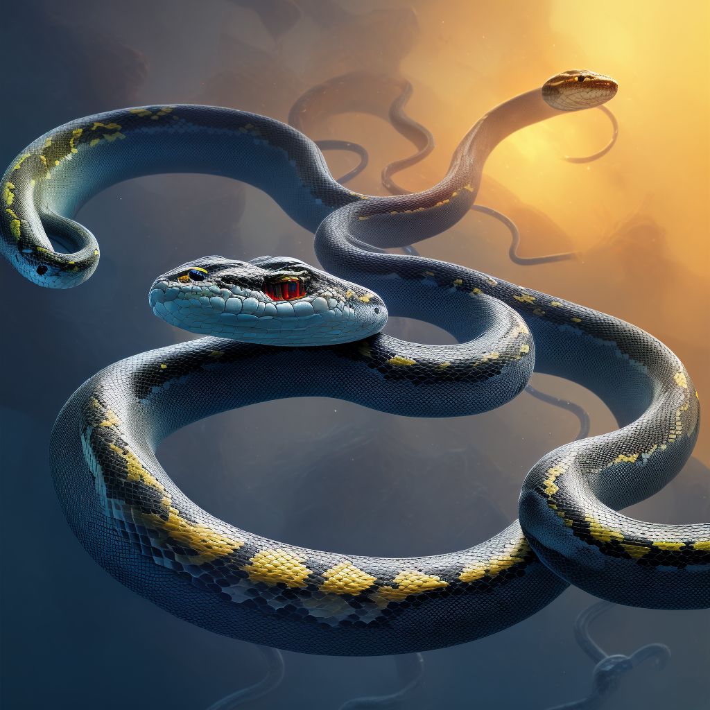 Toxic effect of unspecified snake venom, assault, initial encounter digital illustration